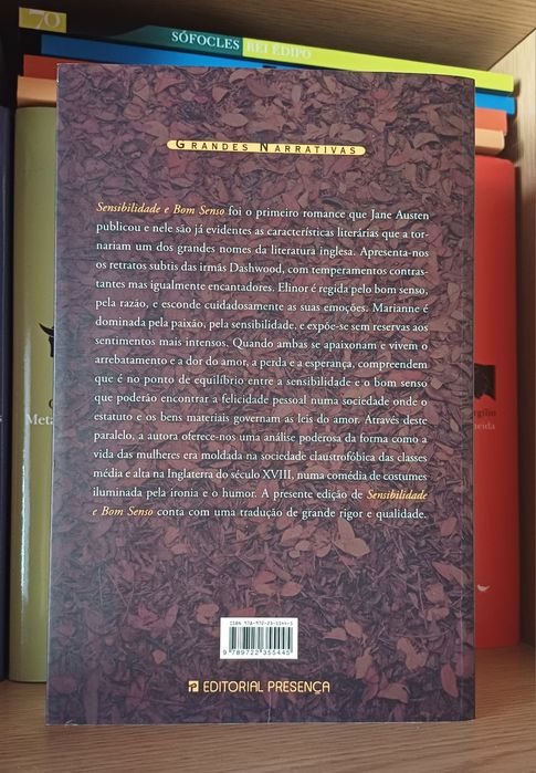 Livro "Sensibilidade e Bom Senso", de Jane Austen