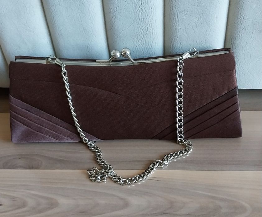 Elegancka damska wizytowa torebka_brązowa