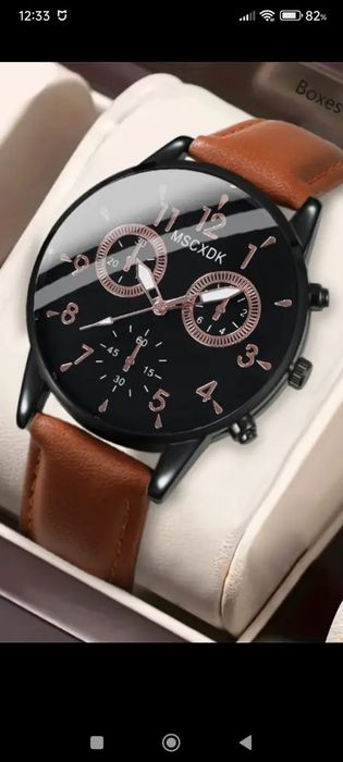 Promocja Zegarek męski klasyczny nowy brązowy