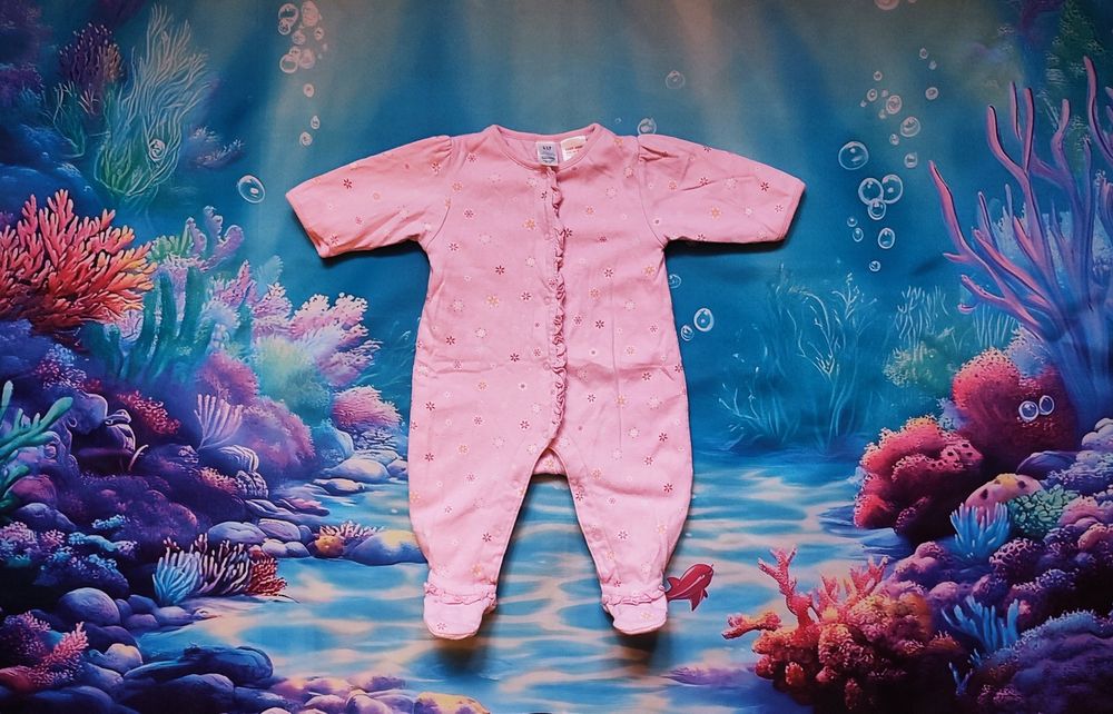 GAP Baby Pajac Śpiochy Rampers Piżamka jednoczęściowa r. 0-3