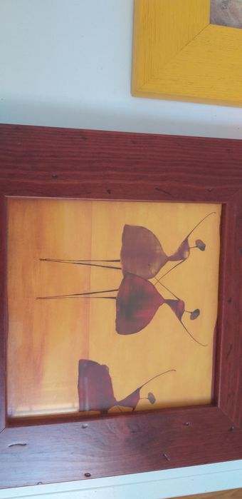 Conjunto de 3 quadros pintura arte africano