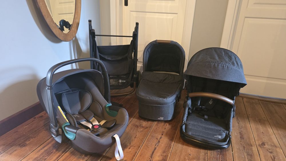 Wózek 3w1 Britax Römer Strider M Black Shadow + Gondola + Spacerówka + Fotelik Baby-Safe 3 i-Size