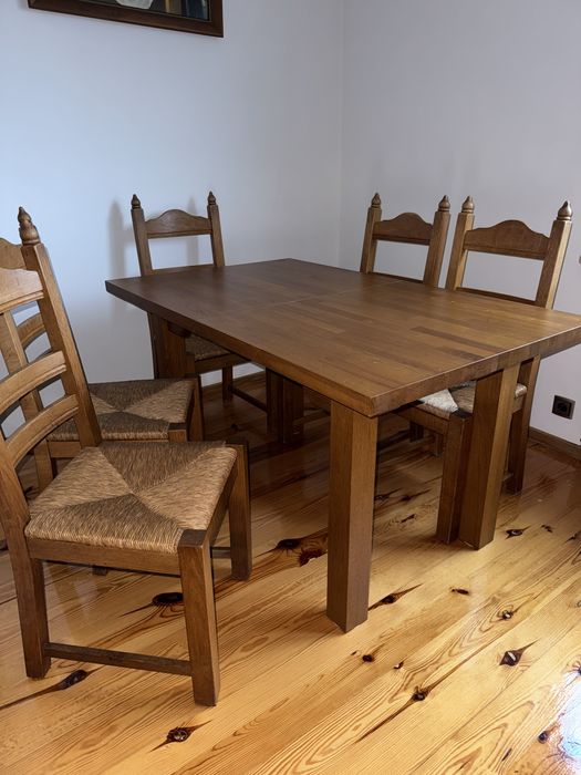 Dębowy stół + krzesła