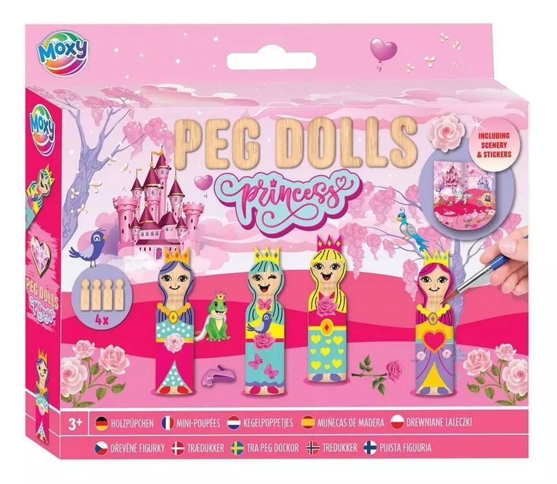 Zestaw drewnianych laleczek do malowania Princess. Grafix. Nowy Produkt