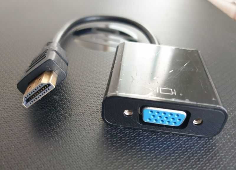Przejściówka z HDMI na VGA przelotka konwerter D-SUB