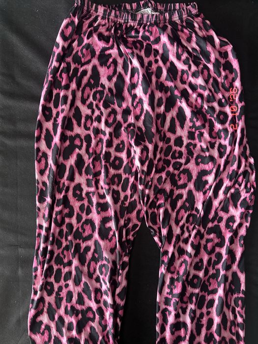 штани леопардові розові