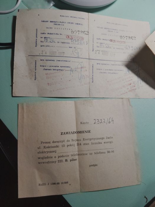 1959 stare papiery Gamrat Jasło stara Biblia 1923 rok