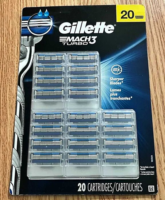 Gillette Mach3 Turbo — Оригінал (USA), набір 20 картриджів.
