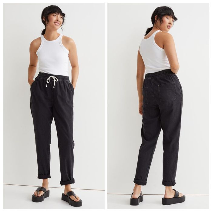 H&M S-M wygodne NOWE elastyczne spodnie joggersy czarne