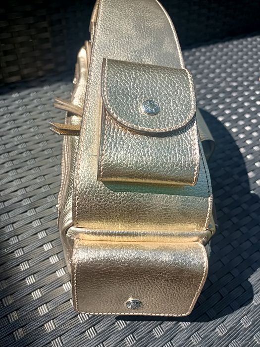 Сумка кожаная золото Karya