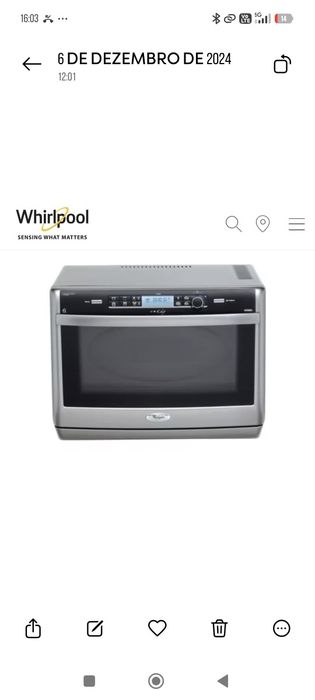 Microondas/Forno  da Whirlpool