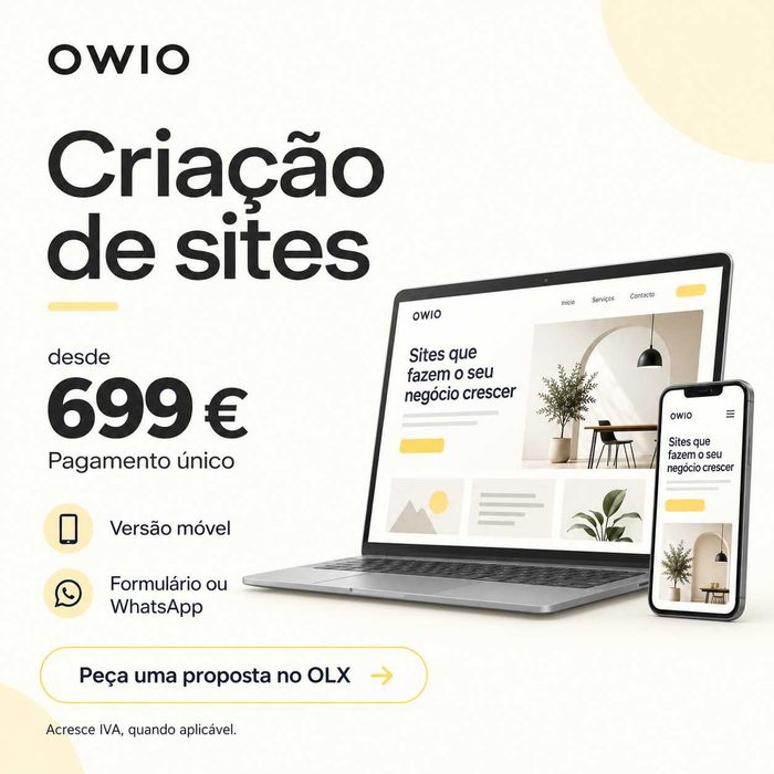 Criação de site para o seu negócio - desde 699 €, pagamento único