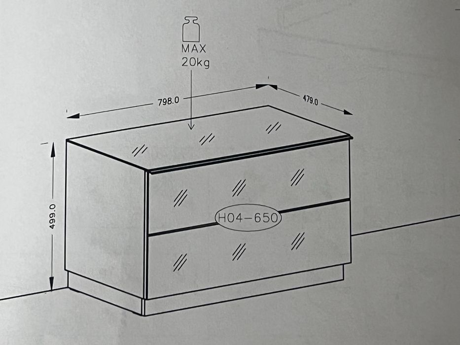 Szafka RTV 50x80x48 biała