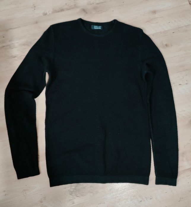 Czarny męski cienki sweter marki Zara używany rozmiar S