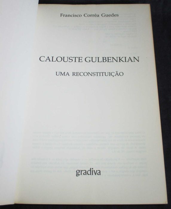 Livro Calouste Gulbenkian Uma Reconstituição Francisco Corrêa Guedes