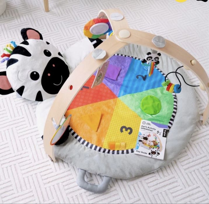 Розвиваючий килимок якісний  Baby Einstein "Zen’s Activity Milestones", дитячий розвиваючий коврик