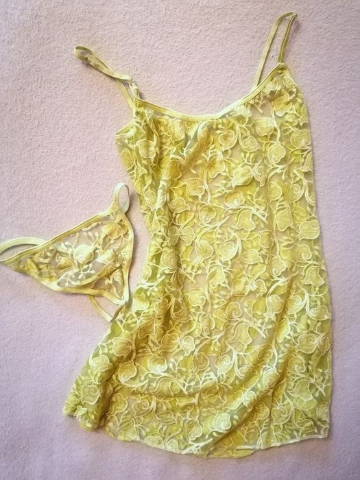 NOWY śliczny komplet bielizna damska stringi brokatowe cyrkonie S/M