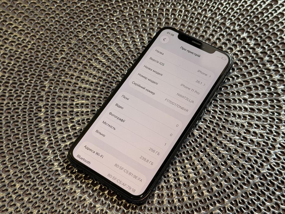 Apple Iphone 11 Pro 256GB Graphite Neverlock Батарея 91%