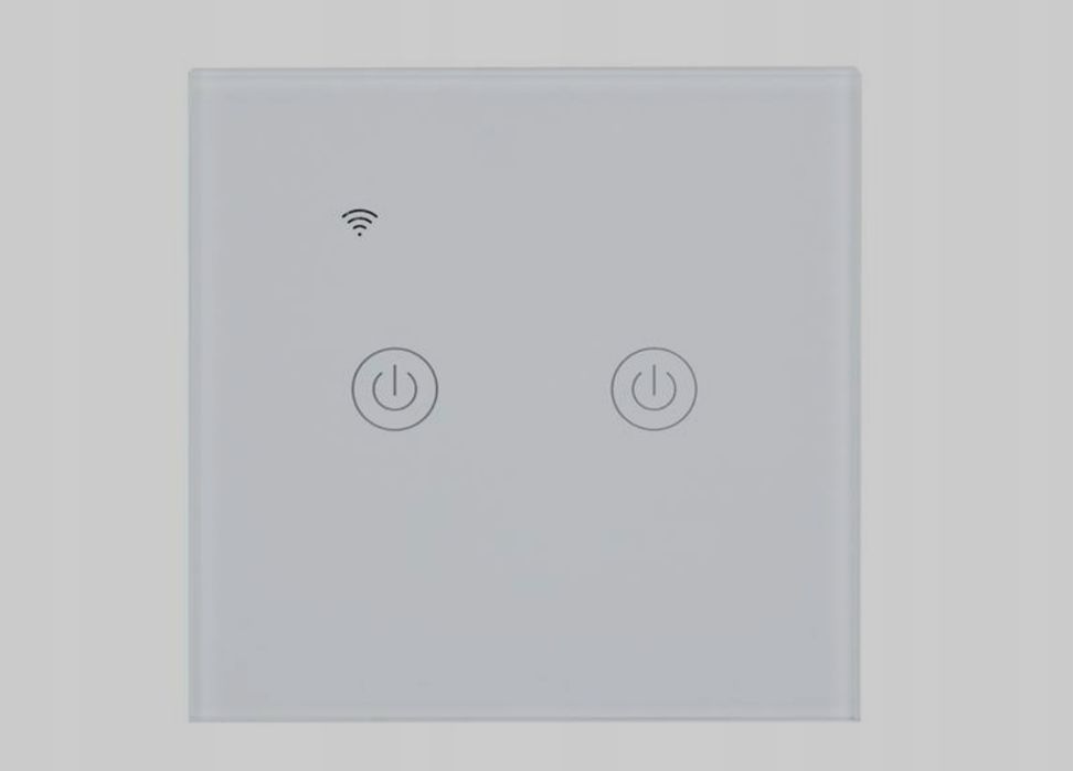 Włacznik Światła WI-FI Dotykowy Podwójny Szklany Panel Biały