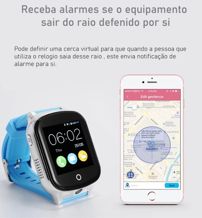 relógio rastreador localizador GPS idosos doentes alzheimer crianças