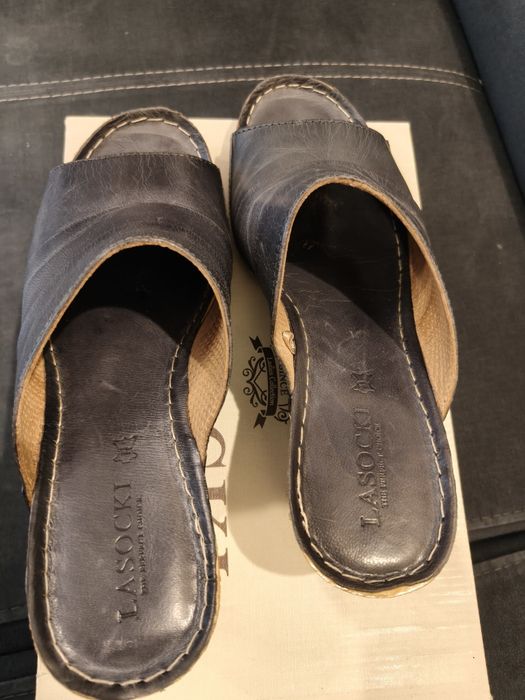 Klapki Lasocki 39 denim jeansy idealne