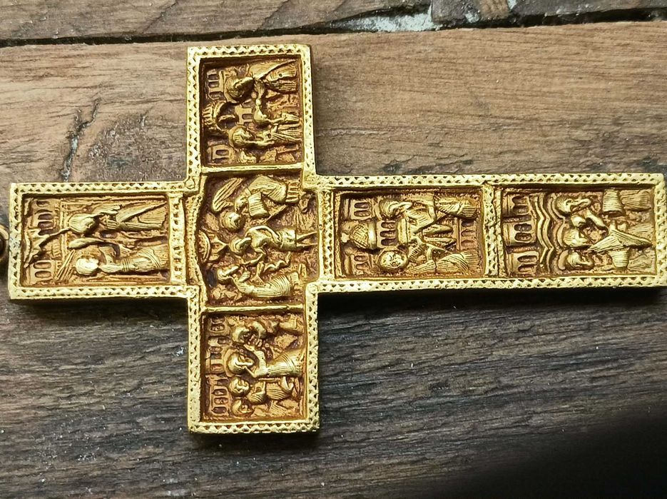 Antiguidades/Coleções Crucifixo Bizantino em Bronze Dourado – Leitão & Irmão (Estilo)