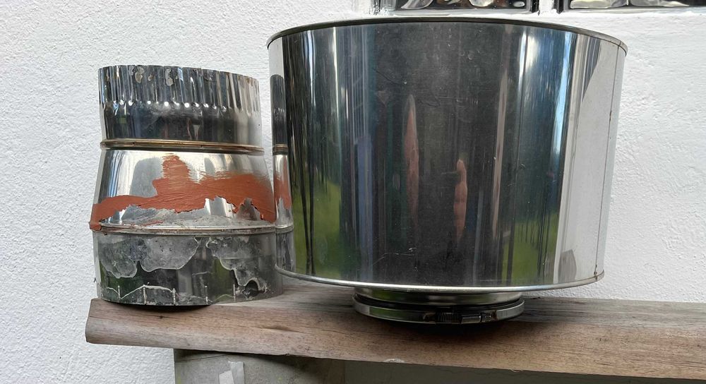 Chapéu Inox com acrescento e abraçadeira