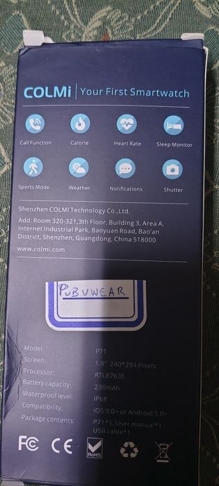 Smartwatch Colmi p71