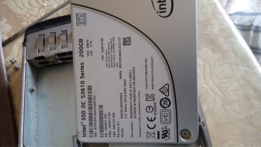 Vendo SSD DC 200GB S3610