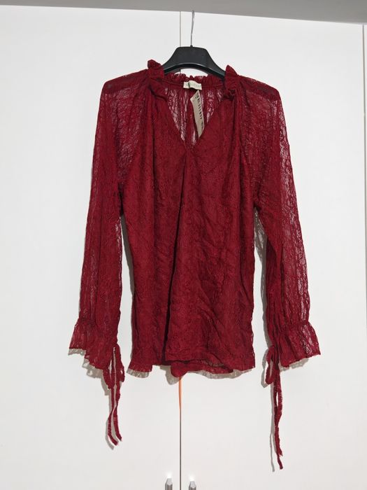 Bluzka nowa koronkowa bordowa burgund wino L XL XXL uni
