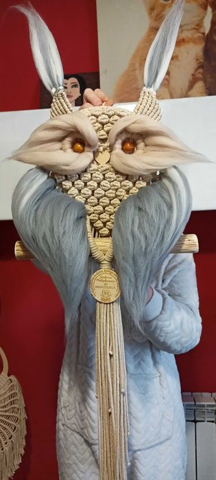 Makramy sowy anioły