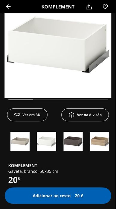 Gaveta para roupeiro IKEA
