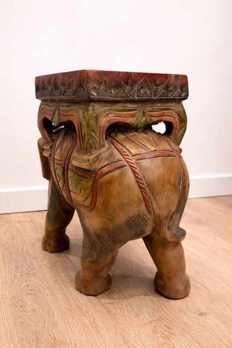 Peça de Decoração em Madeira Maciça - Elefante