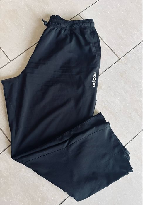 Adidas czarne spodnie sportowe dresowe, joggery męskie XL extra stan