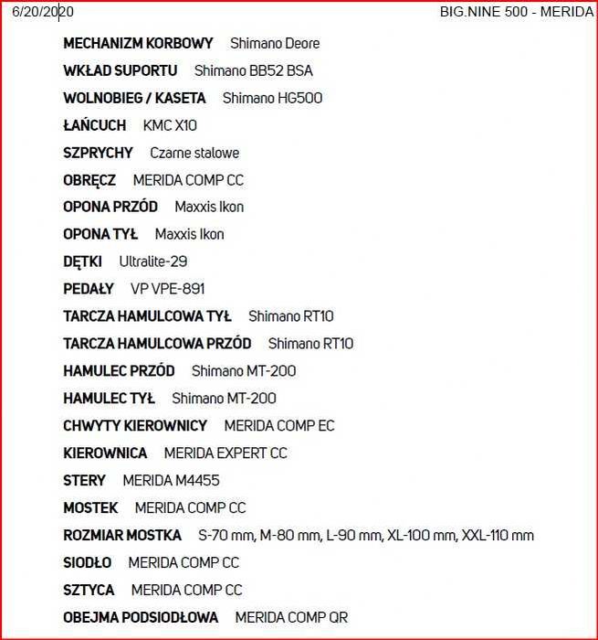 Rower Merida Big.Nine 500 używany rozmiar L