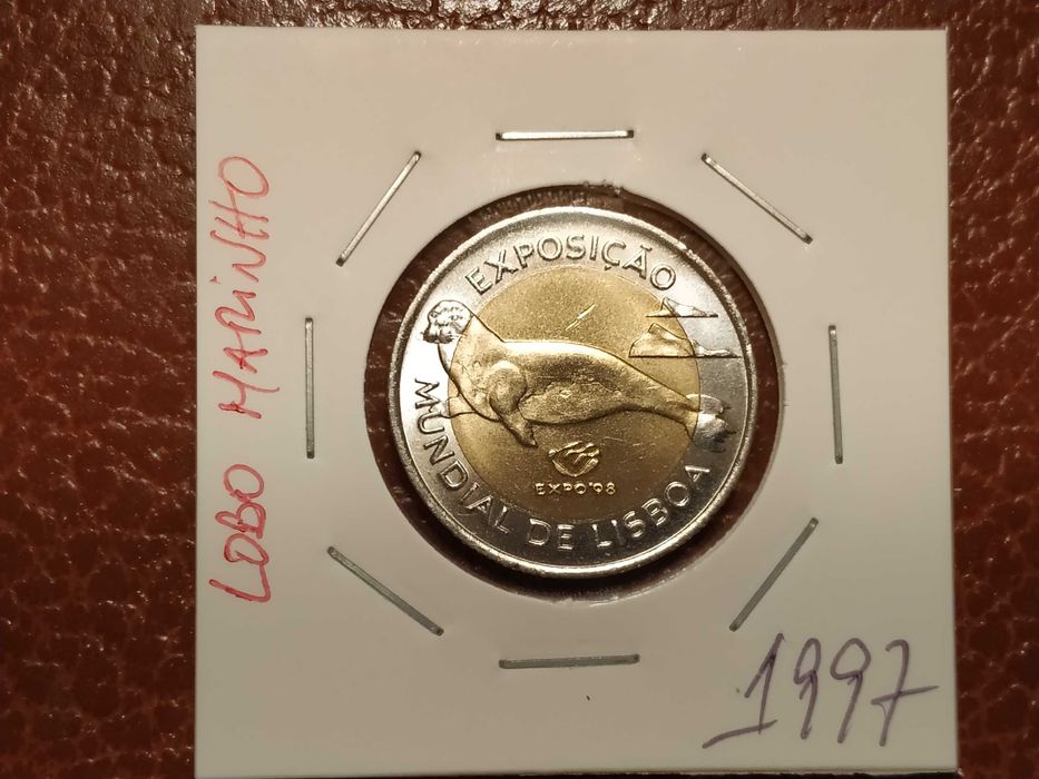 A830 moeda de 100 escudos de 1997 (lobo marinho/animais/bimetálica) - Portugal