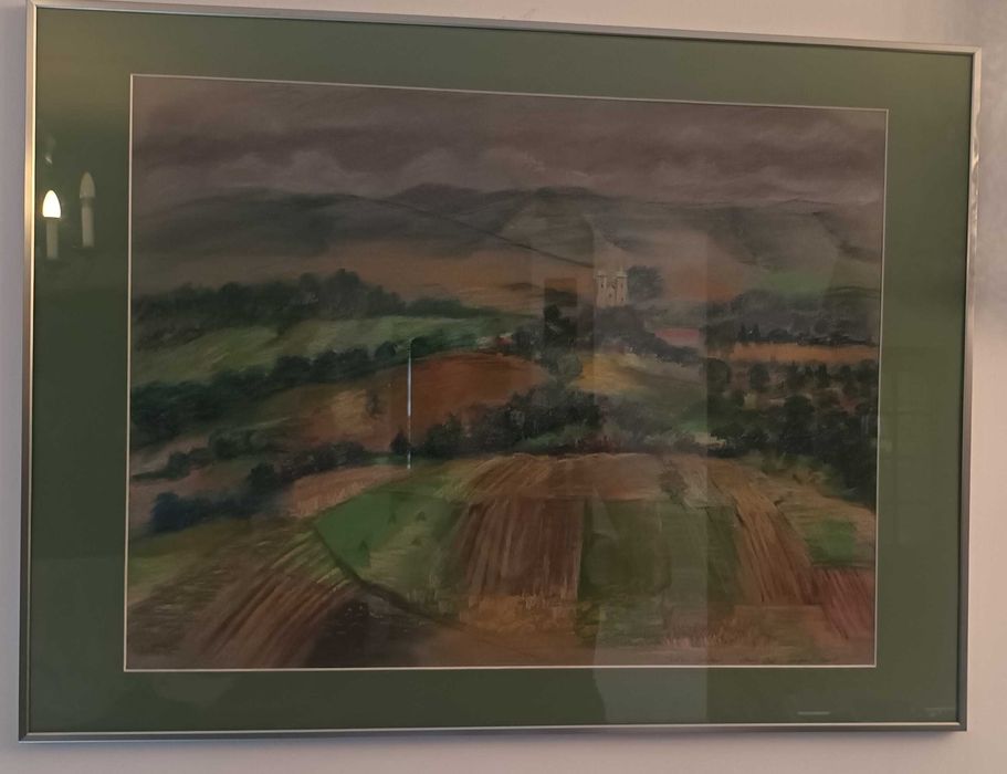 Obraz 81x61cm pejzaż Julita Jaśkiewicz Stara Wieś sierpień 2005