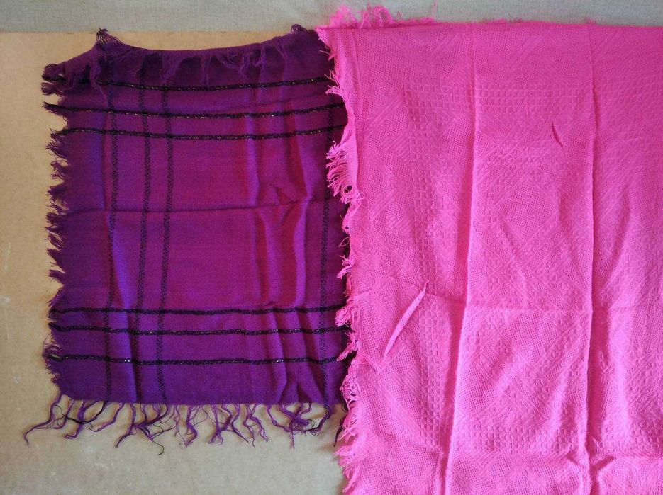 Платок классический красивый фиолетовый лиловый с бахромой