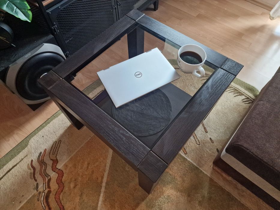 Szklany stolik kawowy elegancki BDB stan stół ława szkło