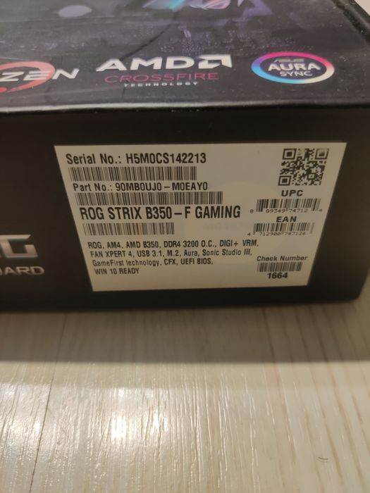 Ryzen 5 1500x + asus ROG B350 sprawne bez chłodzenia