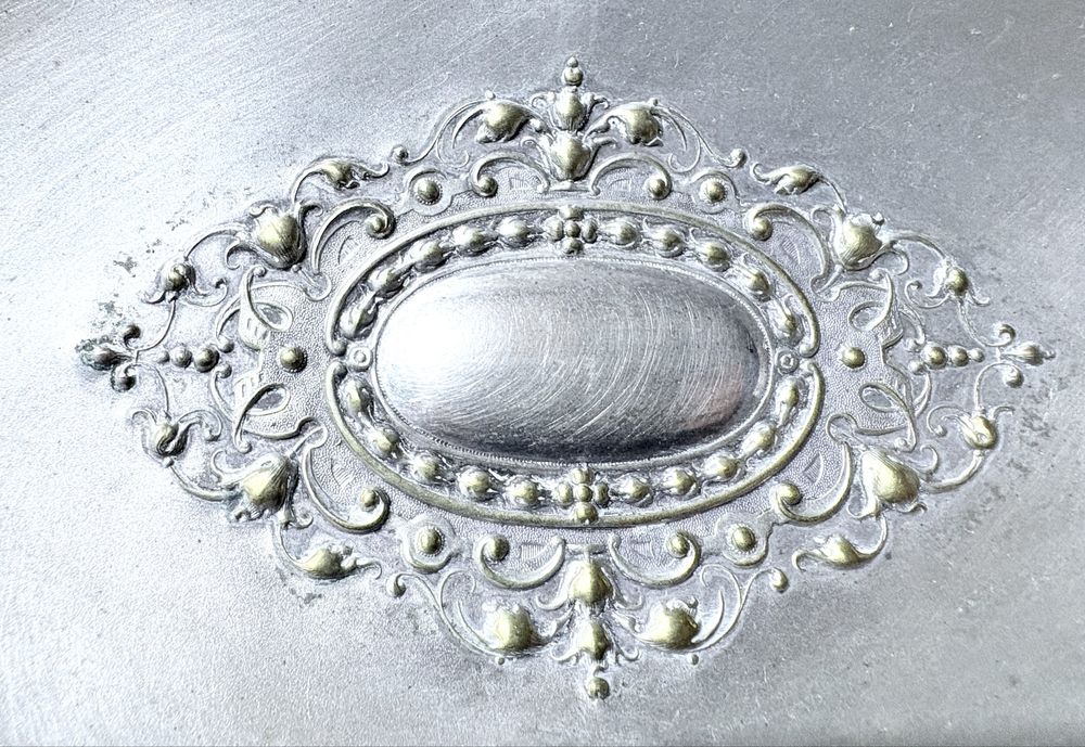 Magnífico raro antigo centro de mesa Arte Nova WMF com banho em prata