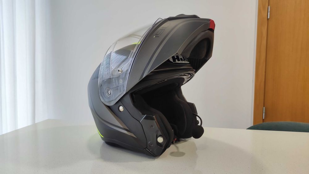 Capacete mota HJC i90, com intercomunicador e pinLock, como novo, L