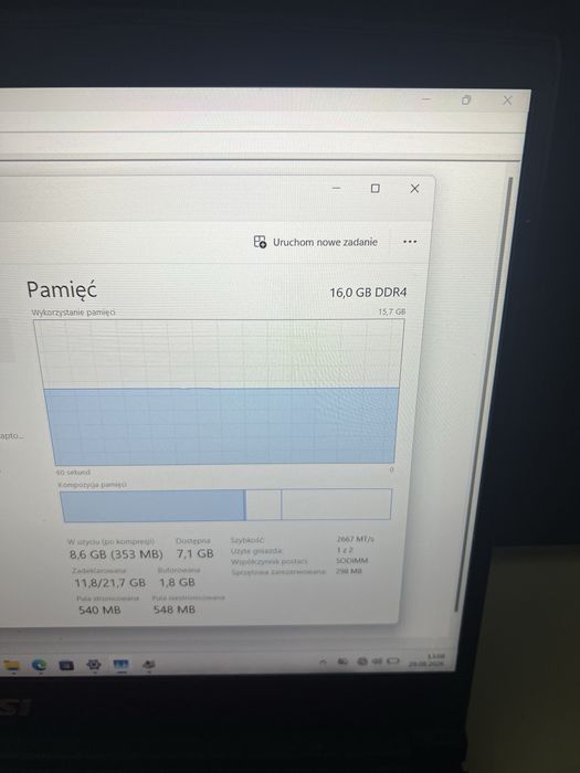 Laptop MSI gf63 rtx 3050 i5 11th 16gb ram