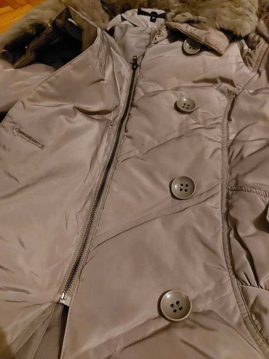 ciepła długa kurtka puchowa 80%/20 % rozm. 36/38
