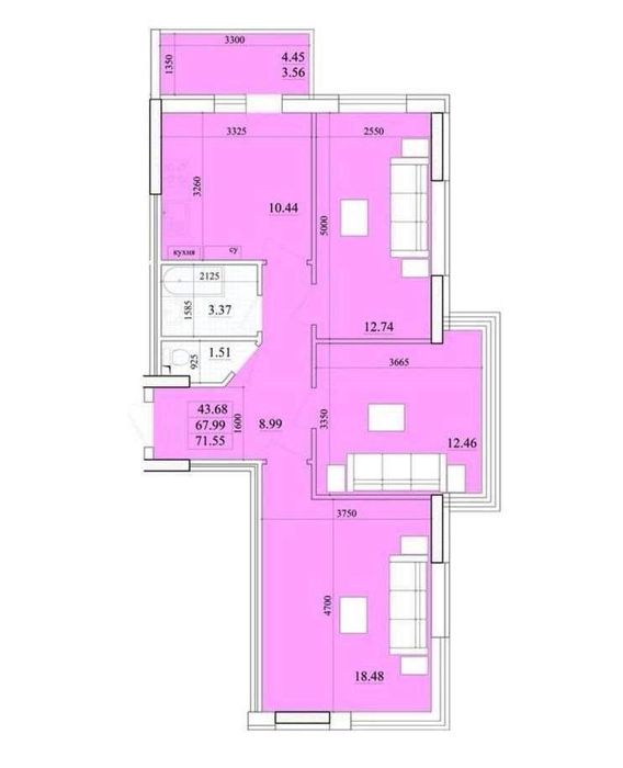 Продам 3-х кімн. квартиру72 м2 в ЖК Акварель-2 на Таїрова (881-016) - View 6