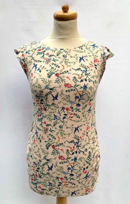 Bluzka Ciążowa Kwiaty H&M Mama S 36 Morelowa