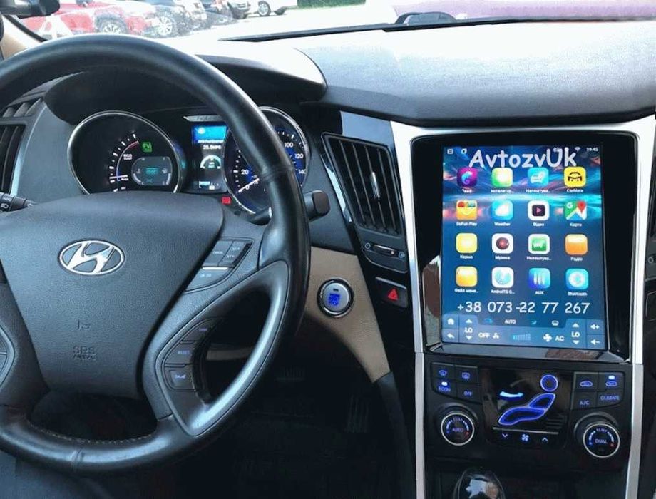 Магнитола SONATA Hyundai Соната Tesla GPS USB 2 дин CarPlay Android 15