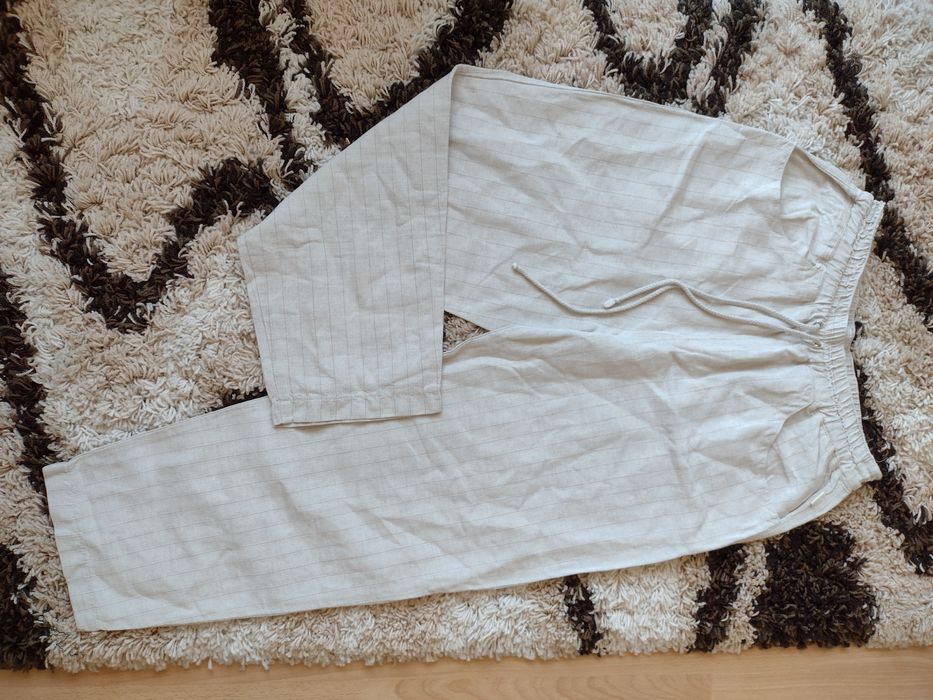 Damskie materiałowe spodnie Mac r.M/L len bawełna