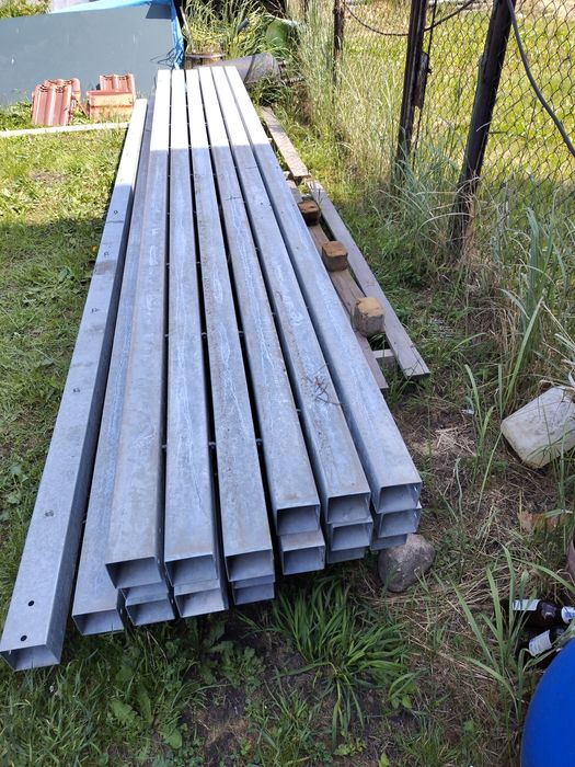Słupy stalowe, . Profile  5m ocynkowane 100x100x2  16szt