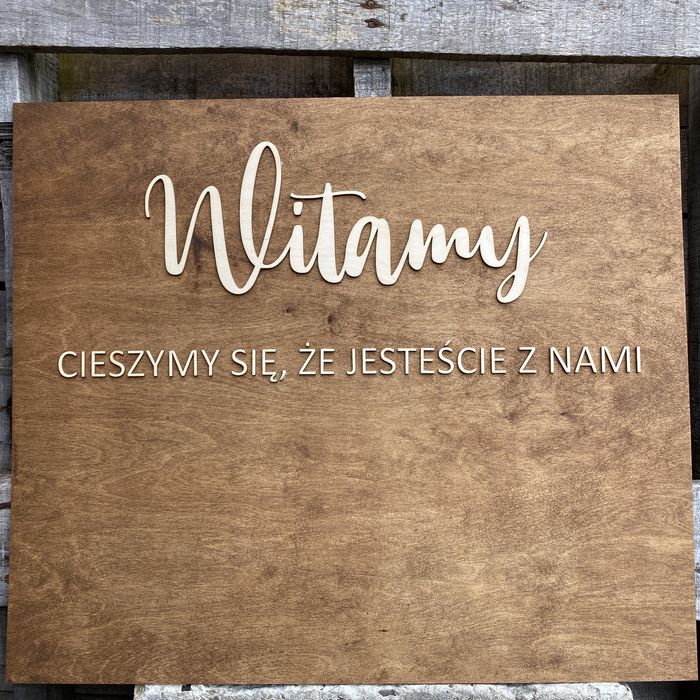 Tablica powitalna na wesele boho z planem stołów plan stołów rustyk